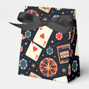 Caja Para Regalos tema de patrón de casino en negro