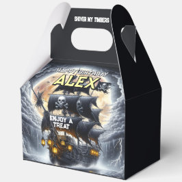 Caja Para Regalos Tema de pirata Scallywag 5"w x 3"l x 6.5"h