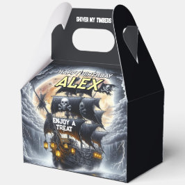 Caja Para Regalos Tema de pirata Scallywag 5"w x 3"l x 6.5"h