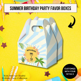 Caja Para Regalos Tema de Sol de Verano Celebración de Doble Cumplea