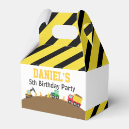 Caja Para Regalos Tema de Vehículos de Construcción para Cumpleaños 