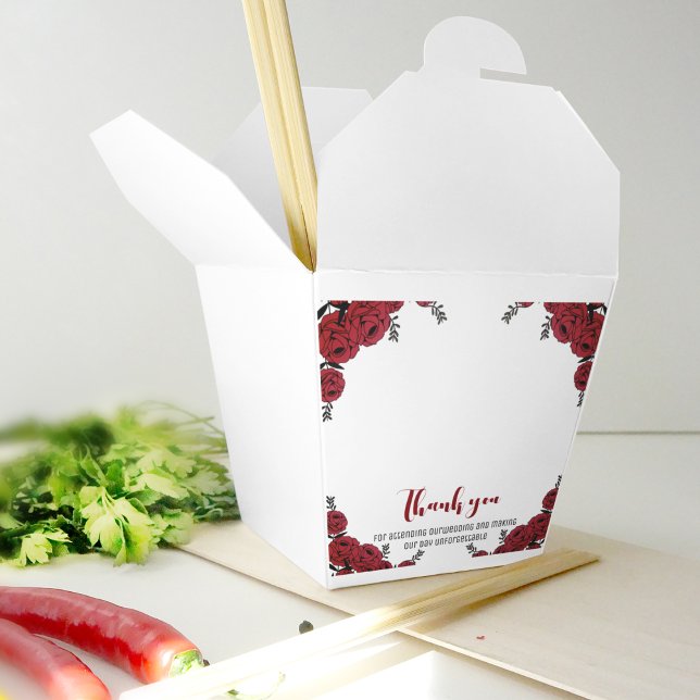 Caja Para Regalos Tema del Boda floral de rosa roja (favor box in a lovely red floral theme)