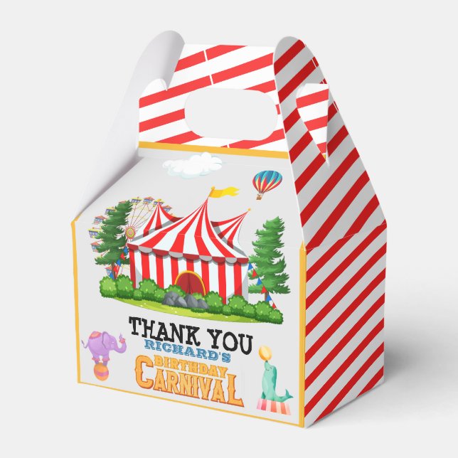 Caja Para Regalos Tema del carnaval del partido de cumpleaños del ni (Front Side)