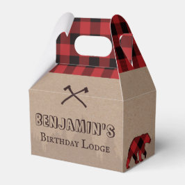 Caja Para Regalos Tema del cumpleaños de Rustic Buffalo Plaid Lumber