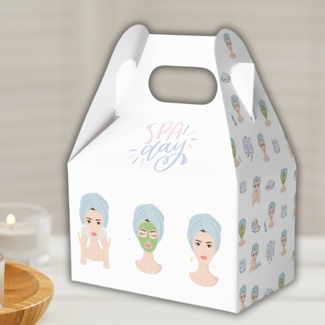 Caja Para Regalos Tema del Día del Spa - Fiesta FavorBox (Spa theme birthday -  goodie bag for party favors)