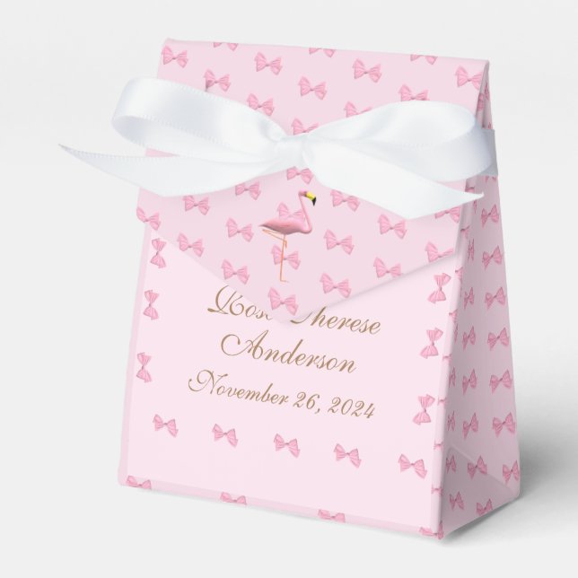 Caja Para Regalos Tema del flamenco rosado personalizado (Front Side)