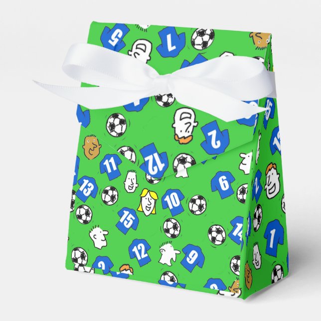 Caja Para Regalos Tema del fútbol con Camisetas en azul (Front Side)