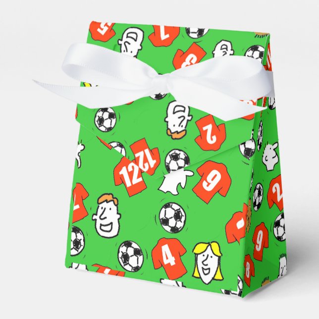Caja Para Regalos Tema del fútbol con Camisetas en rojo (Front Side)