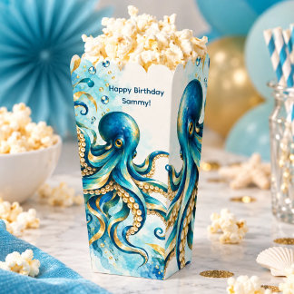 Caja Para Regalos Tema del Océano | Pulpo | Palomitas de Evento de C