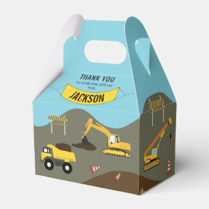 Caja Para Regalos Tema del sitio de camiones de construcción Gracias