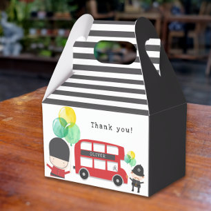 Caja Para Regalos Tema Londres Autobús Rojo de Dos Pisos Fiesta de N