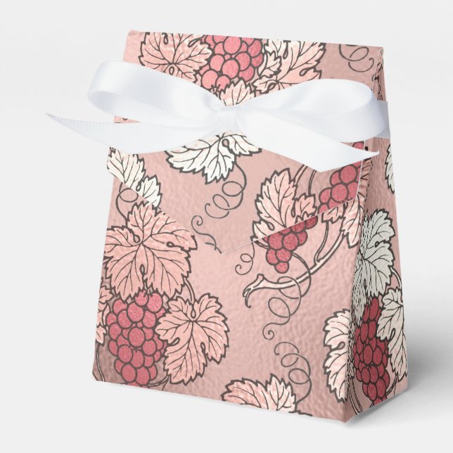 Caja Para Regalos Tema Rosa Oro y Vino Rosado (Front Side)