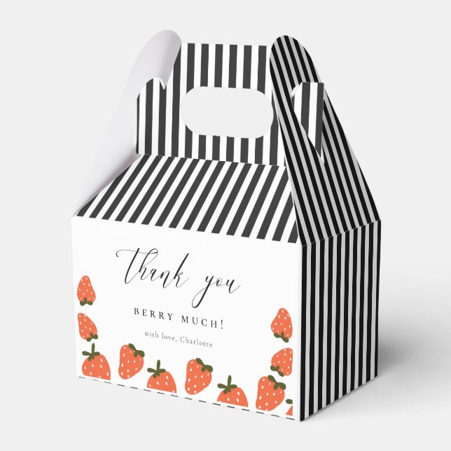 Caja Para Regalos Temática de cumpleaños de fresa Gracias (Front Side)