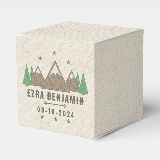 Caja Para Regalos Tent Canvas Camping Bar Mitzvah Personalizado (Costado Anverso)
