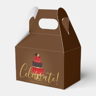 Caja Para Regalos Terciopelo Rojo Celebra Etiqueta | Marrón Chocolat