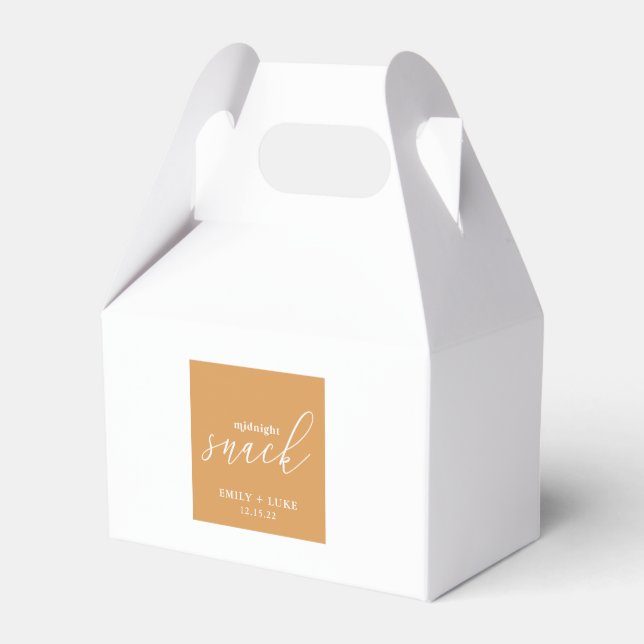 Caja Para Regalos Terra Cotta Midnight Snack Custom Wedding Gable (Front Side)