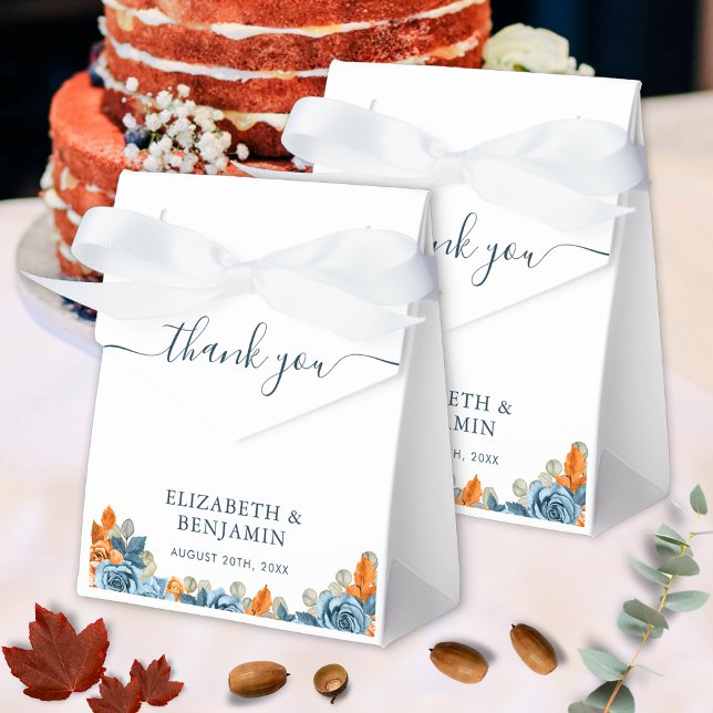 Caja Para Regalos Terracotta Blue Rust Eucalyptus Monograma Gracias (Subido por el creador)