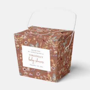 Caja Para Regalos Terracotta Boho Wildflower Baby Shower