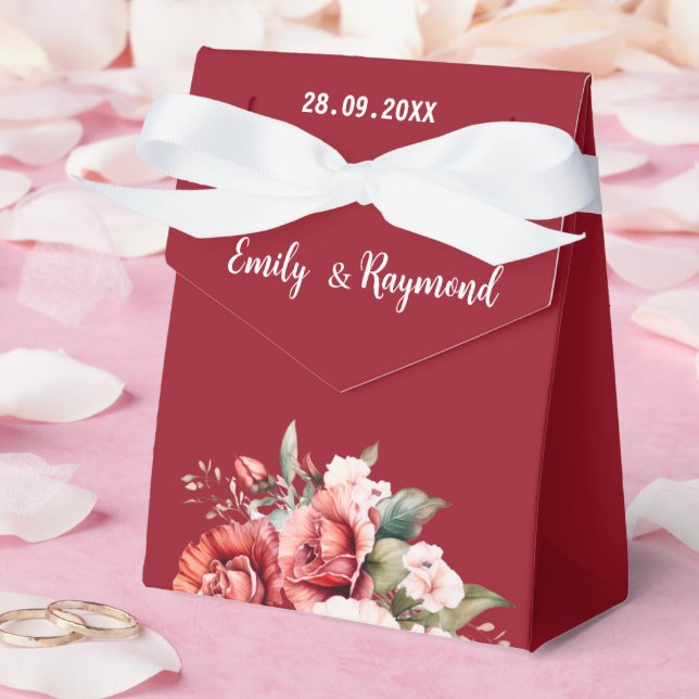Caja Para Regalos Terracotta Burgundy Blush Floral Wedding  (Boda)