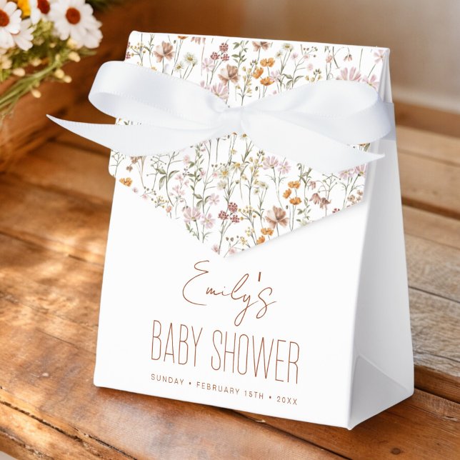 Caja Para Regalos Terracotta Flor Silvestre Boho Baby Shower En Bloo (Subido por el creador)