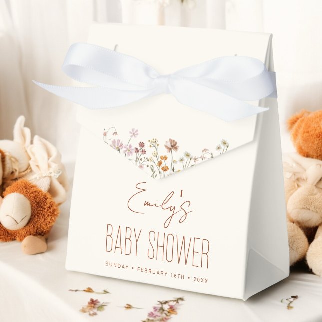 Caja Para Regalos Terracotta Flor Silvestre Boho Baby Shower En Bloo (Subido por el creador)
