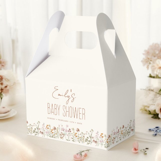 Caja Para Regalos Terracotta Flor Silvestre Boho Baby Shower En Bloo (Subido por el creador)