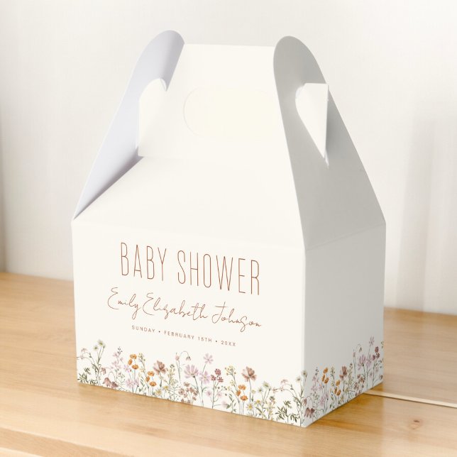 Caja Para Regalos Terracotta Flor Silvestre Boho Baby Shower En Bloo (Subido por el creador)