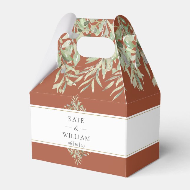 Caja Para Regalos Terracotta Greenery Boda Gracias (Front Side)