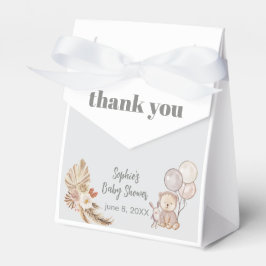 Caja Para Regalos Terracotta Pampas Boho Cute Bear Baby Shower