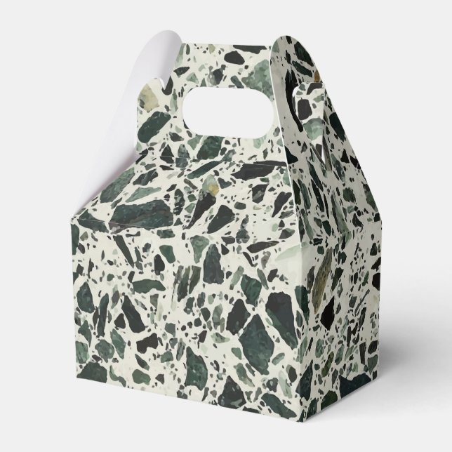 Caja Para Regalos Terrazzo verde moderno (Front Side)