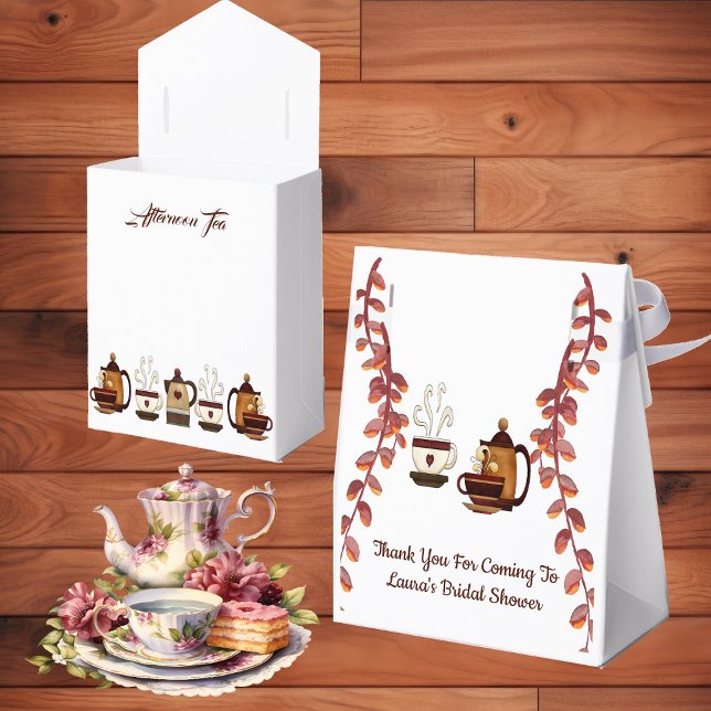Caja Para Regalos Terremoto Teapot Tea High Tea Bridal Shower (Earthen Teapot Afternoon High Tea Bridal Shower Favor Boxes)