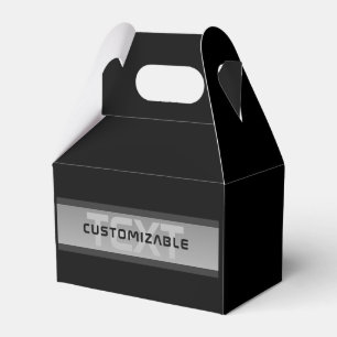 Caja Para Regalos Texto en capas personalizable moderno Negro y gr