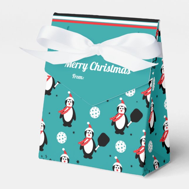 Caja Para Regalos texto personalizado, 🐧 Pickleball Feliz Navidad � (Front Side)