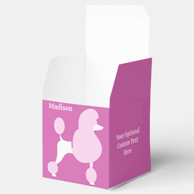 Caja Para Regalos Texto personalizado Poodle rosa (Abierto)