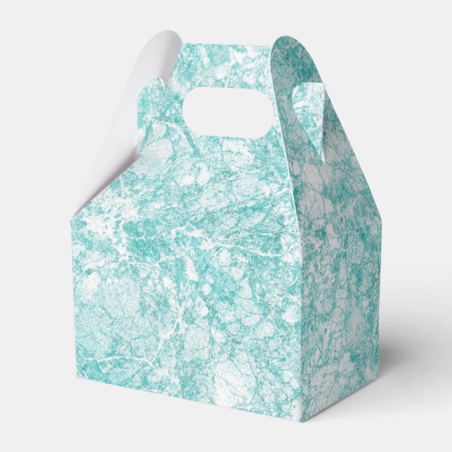 Caja Para Regalos Textura de Mint Blue & White Marble (Front Side)