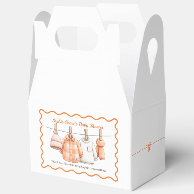 Caja Para Regalos Thankending Baby Shower Boy | Cozy Clothesline (Abierto)