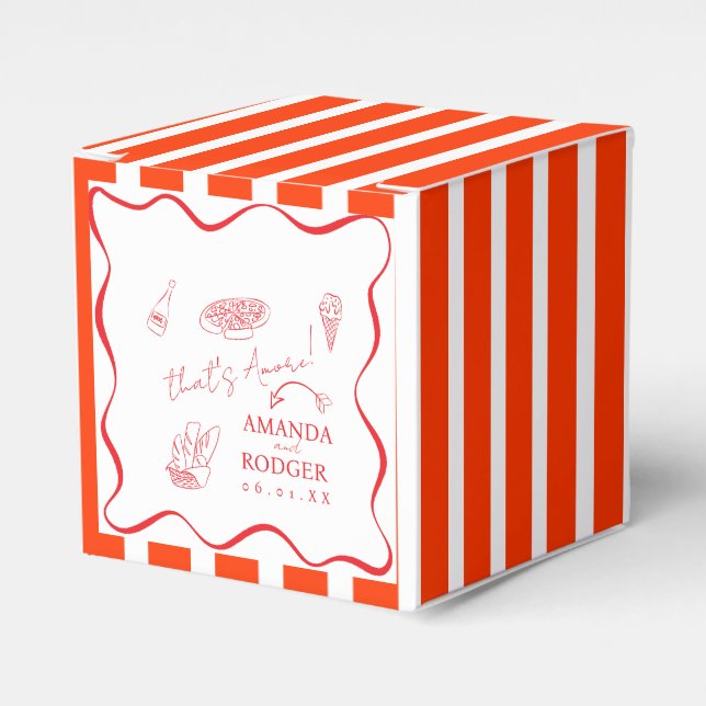 Caja Para Regalos That’s Amore Italian Doodles Wedding  (Costado Anverso)