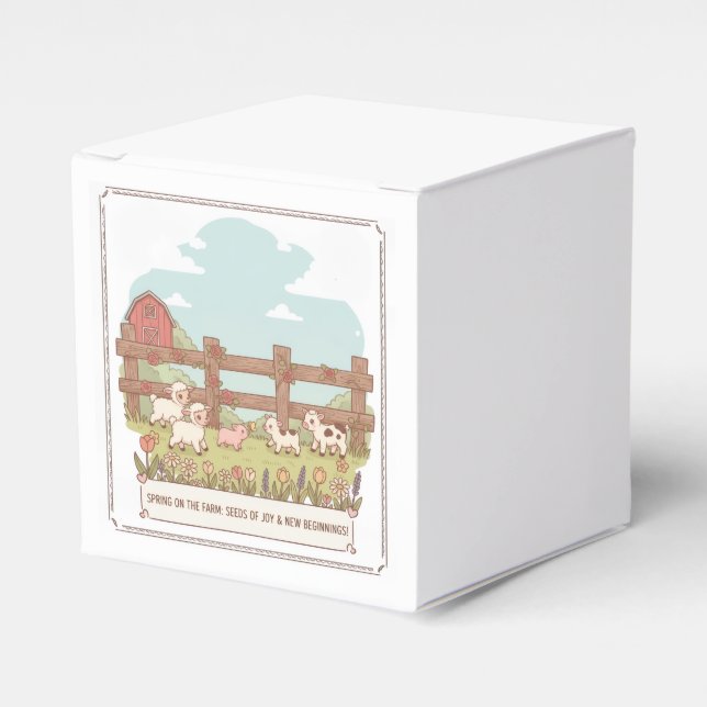 Caja Para Regalos the farms animals  (Costado Anverso)