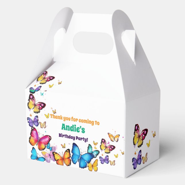 Caja Para Regalos The Joy of Butterflies Birthday Party (Anverso)