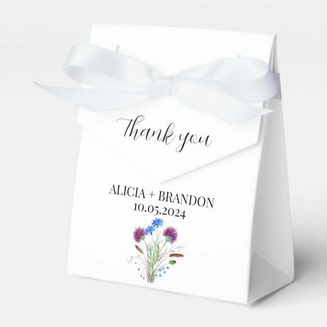 Caja Para Regalos Thistle Purple Scottish Floral Modern Boda (Front Side)