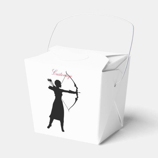 Caja Para Regalos Thunder_Cove, arquera femenina Silhouette (Front Side)