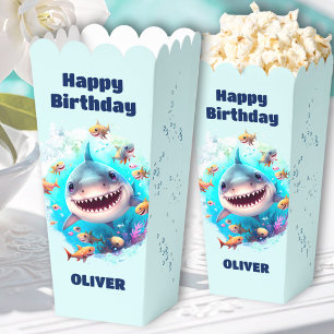 Caja Para Regalos Tiburón Cute Nombre Primer Cumpleaños Niño Niño Po