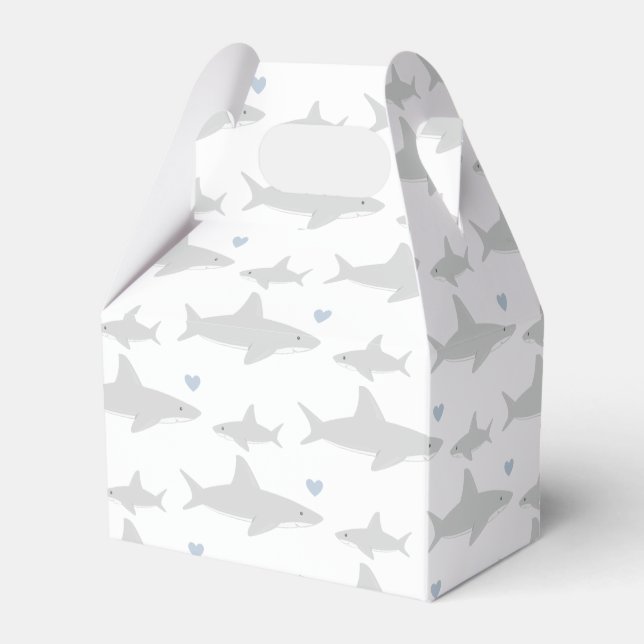 Caja Para Regalos Tiburones bandidos | Baby Shower Favor Box (Front Side)