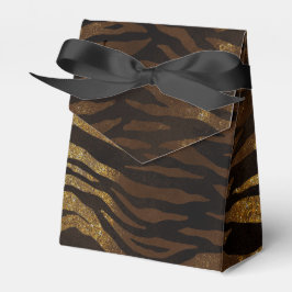 Caja Para Regalos Tigre de la jungla Purpurina dorada