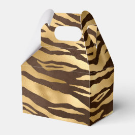 Caja Para Regalos Tigre de la selva de papel de oro