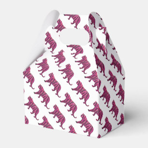Caja Para Regalos Tigre de silueta rosa y negro
