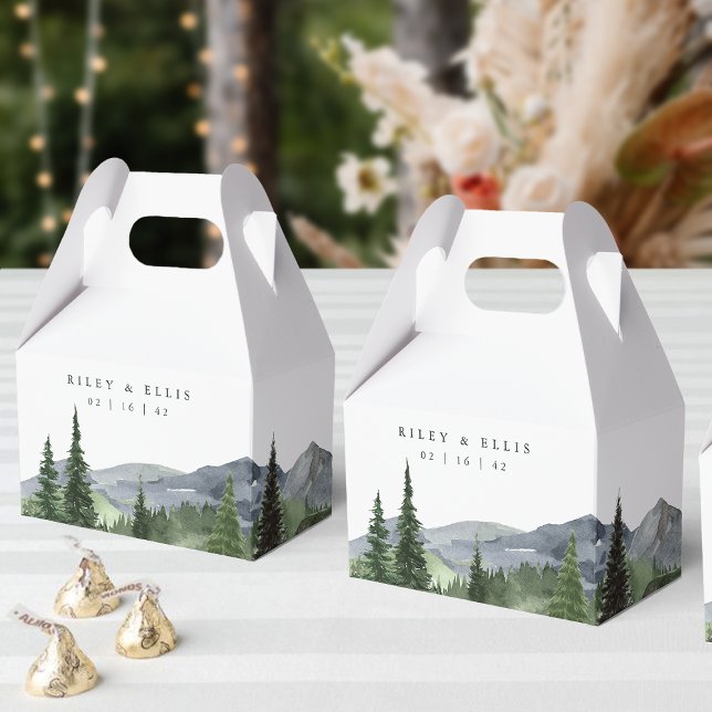 Caja Para Regalos Timberline | Watercolor Mountain Wedding (Subido por el creador)
