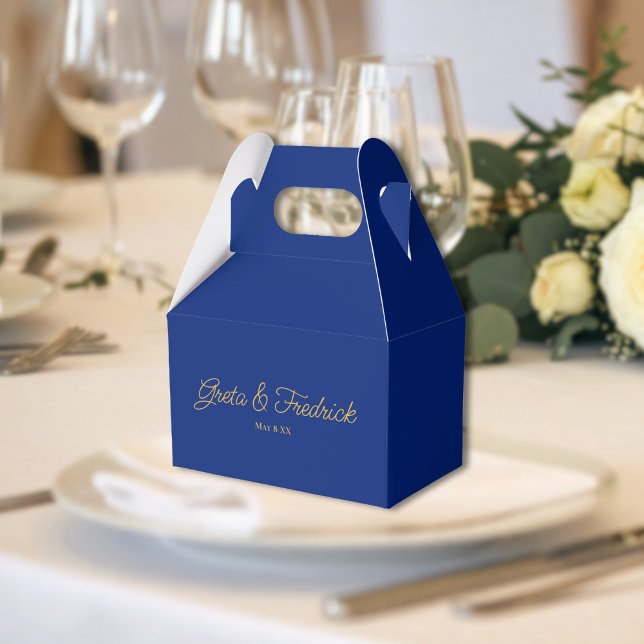 Caja Para Regalos Timeless Royal Blue and Gold Wedding (Subido por el creador)