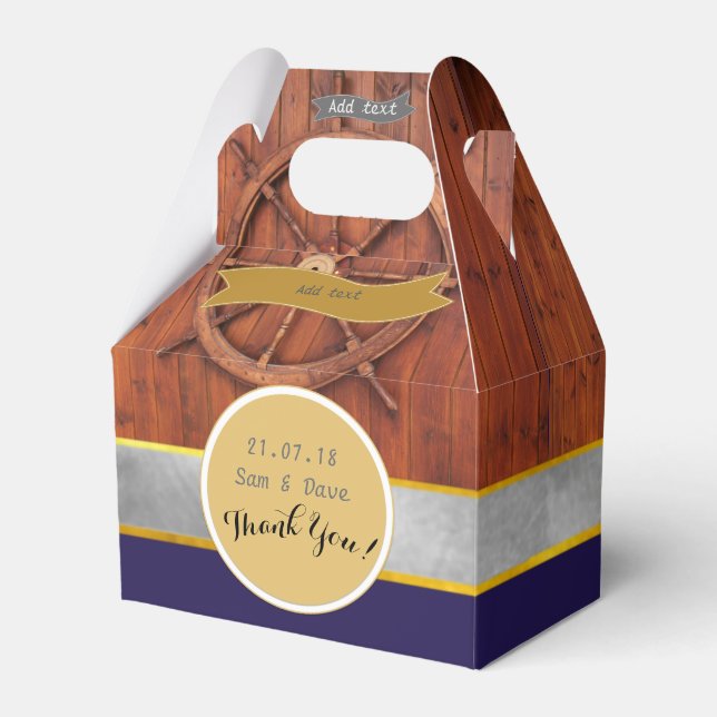 Caja Para Regalos Timón de barco náutico rústico personalizado para  (Front Side)