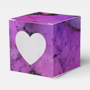 Caja Para Regalos Tinta negra y morada brillante con salpicaduras ví
